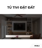 Tủ tivi đặt đất PK18.2 70x220 - Gỗ kết hợp Trắng