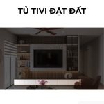 Tủ tivi đặt đất PK18.2 70x220 - Gỗ kết hợp Trắng