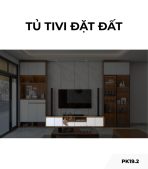 Tủ tivi đặt đất PK19.2 240x50 - Gỗ kết hợp Trắng