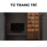 Tủ trang trí cánh Gỗ kết hợp Khung nhôm Kính màu PK05.3