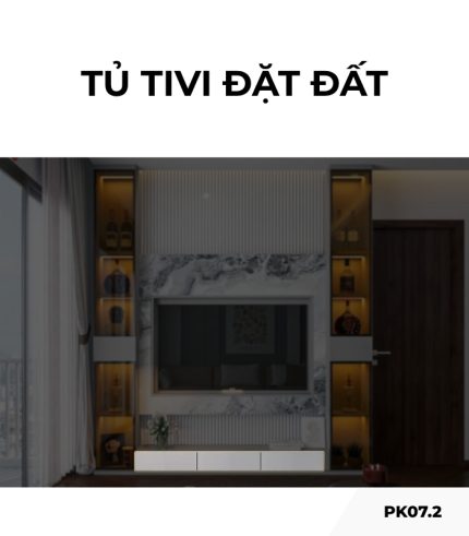 Tủ tivi đặt đất PK07.2 300x25 - Ghi nhạt