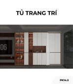 Tủ trang trí cánh Gỗ kết hợp Khung nhôm Kính màu PK14.3 500x280 - Gỗ kết hợp Trắng
