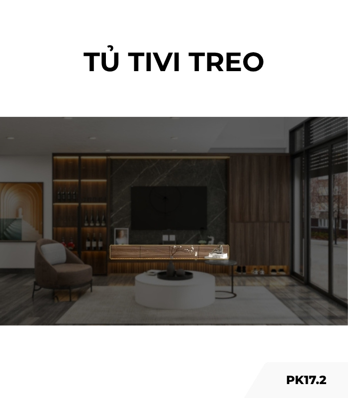 Tủ tivi treo PK17.2 220x25 - Gỗ