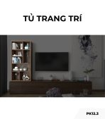 Tủ trang trí gỗ PK12.3 70x150 - Gỗ đậm