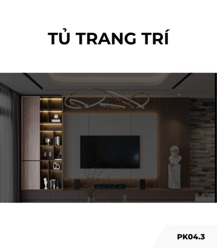 Tủ trang trí gỗ PK04.3 110x235