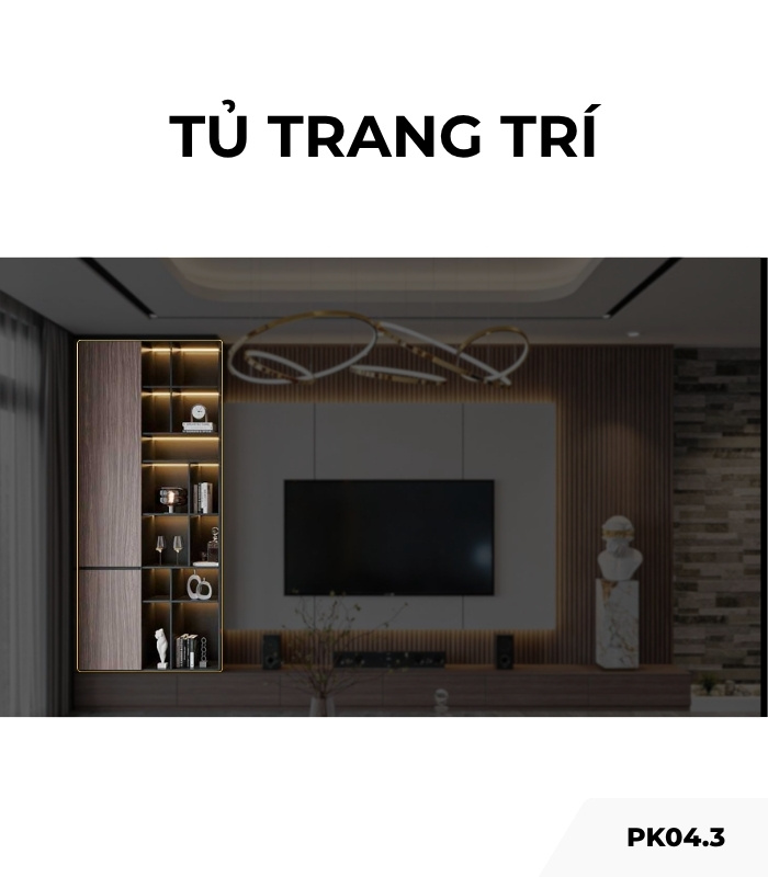 Tủ trang trí gỗ PK04.3 110x235