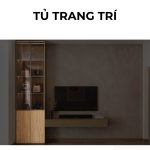 Tủ trang trí cánh Gỗ kết hợp Khung nhôm Kính màu PK06.3