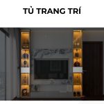 Tủ trang trí cánh Gỗ kết hợp Khung nhôm Kính màu PK07.3