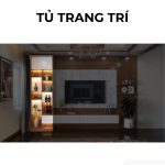 Tủ trang trí gỗ PK08.3 75x264 - Gỗ kết hợp Trắng