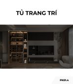 Tủ trang trí cánh Khung nhôm Kính màu PK01.4