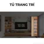 Tủ trang trí cánh Gỗ kết hợp Khung nhôm Kính màu PK02.3 85x260 - Gỗ