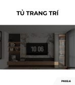 Tủ trang trí cánh Gỗ kết hợp Khung nhôm Kính màu PK02.6