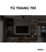 Tủ trang trí cánh Khung nhôm Kính màu PK03.3