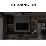 Tủ trang trí cánh Khung nhôm Kính màu PK03.3