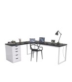 Bàn làm việc IKEA Chữ L 1 Tủ LBV88.05 180x140 - Trắng + Đen