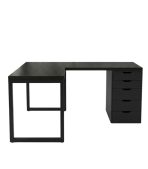 Bàn làm việc IKEA Chữ L 1 Tủ LBV88.13 120x120 - Đen