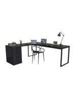 Bàn làm việc IKEA Chữ L 1 Tủ LBV88.16 160x120 - Đen