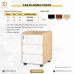 Tab Di Động 3 Ngăn TDD07.1 35x48x60 - Vân gỗ đậm