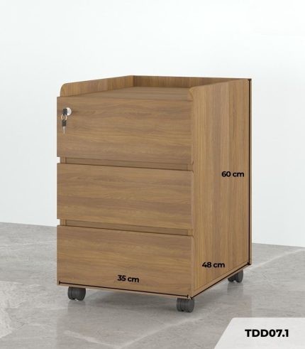 Tab Di Động 3 Ngăn TDD07.1 35x48x60 - Vân gỗ đậm