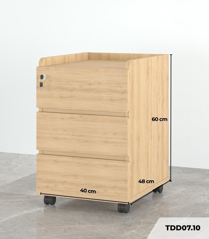 Tab Di Động 3 Ngăn TDD07.10 40x48x60 - Vân gỗ