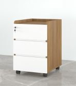 Tab Di Động 3 Ngăn TDD07.5 35x48x60 - Vân gỗ đậm + Trắng