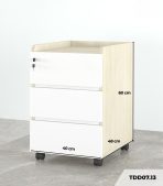 Tab Di Động 3 Ngăn TDD07.13 40x48x60 - Vân gỗ nhạt + Trắng