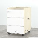 Tab Di Động 3 Ngăn TDD07.13 40x48x60 - Vân gỗ nhạt + Trắng