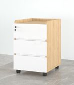 Tab Di Động 3 Ngăn TDD07.4 35x48x60 - Vân gỗ + Trắng