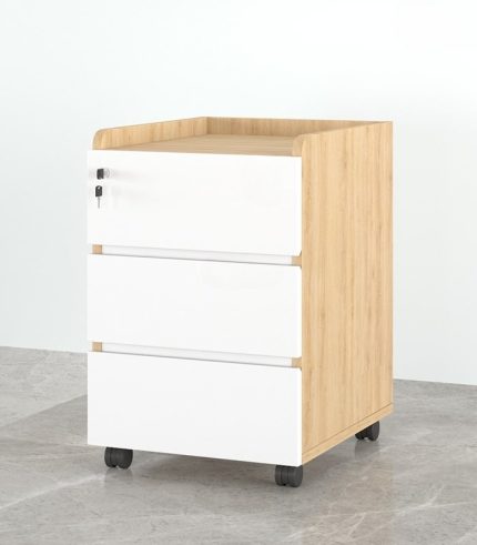 Tab Di Động 3 Ngăn TDD07.4 35x48x60 - Vân gỗ + Trắng