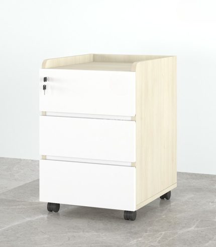 Tab Di Động 3 Ngăn TDD07.6 35x48x60 - Vân gỗ nhạt + Trắng