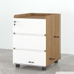 Tab Di Động 3 Ngăn TDD07.12 40x48x60 - Vân gỗ đậm + Trắng