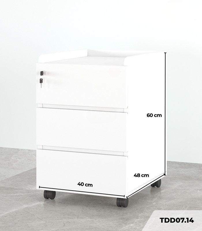 Tab Di Động 3 Ngăn TDD07.14 40x48x60 - Trắng