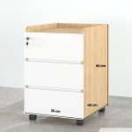 Tab Di Động 3 Ngăn TDD07.4 35x48x60 - Vân gỗ + Trắng