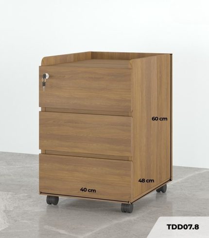 Tab Di Động 3 Ngăn TDD07.8 40x48x60 - Vân gỗ đậm