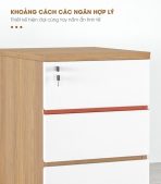 Tab Di Động 3 Ngăn TDD08.1 35x48x60 – Vân gỗ đậm