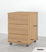 Tab Di Động 3 Ngăn TDD08.1 35x48x60 – Vân gỗ đậm