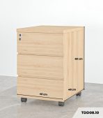 Tab Di Động 3 Ngăn TDD08.10 40x48x60 - Vân gỗ