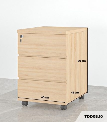 Tab Di Động 3 Ngăn TDD08.10 40x48x60 - Vân gỗ