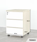 Tab Di Động 3 Ngăn TDD08.13 40x48x60 - Vân gỗ nhạt + Trắng