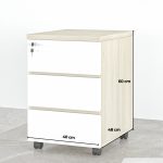 Tab Di Động 3 Ngăn TDD08.13 40x48x60 - Vân gỗ nhạt + Trắng