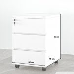 Tab Di Động 3 Ngăn TDD08.14 40x48x60 - Trắng