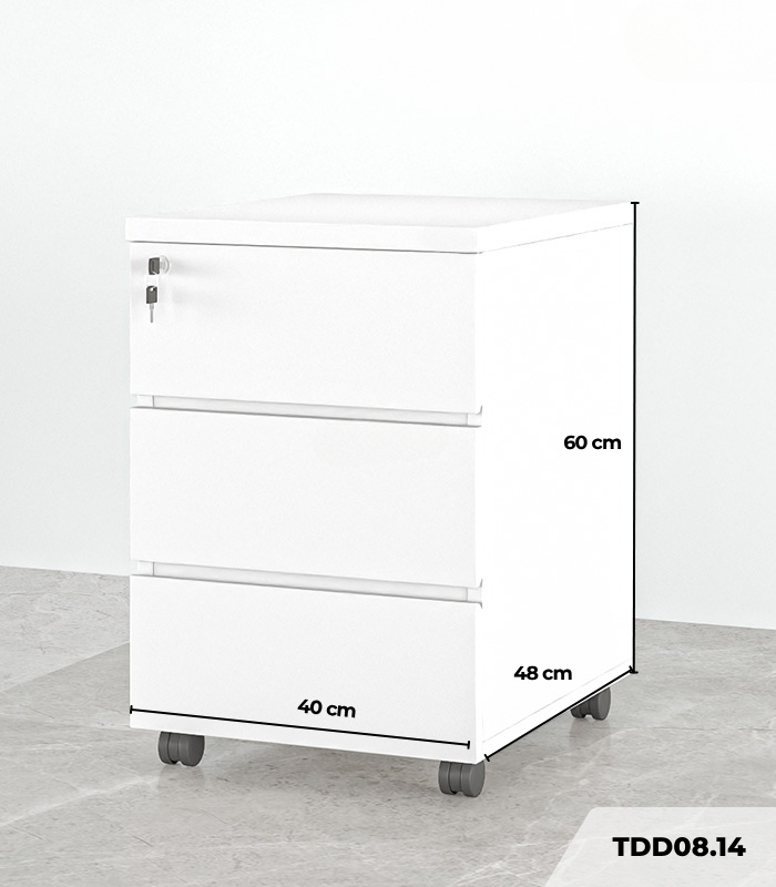 Tab Di Động 3 Ngăn TDD08.14 40x48x60 - Trắng