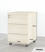 Tab Di Động 3 Ngăn TDD08.2 35x48x60 - Vân gỗ nhạt