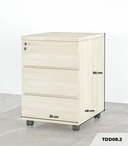 Tab Di Động 3 Ngăn TDD08.2 35x48x60 - Vân gỗ nhạt