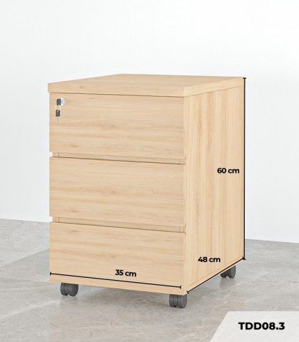 Tab Di Động 3 Ngăn TDD08.3 35x48x60 - Vân gỗ