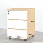 Tab Di Động 3 Ngăn TDD08.4 35x48x60 - Vân gỗ + Trắng