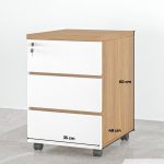 Tab Di Động 3 Ngăn TDD08.5 35x48x60 - Vân gỗ đậm + Trắng