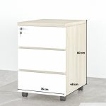 Tab Di Động 3 Ngăn TDD08.6 35x48x60 - Vân gỗ nhạt + Trắng