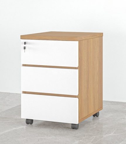 Tab Di Động 3 Ngăn TDD08.12 40x48x60 - Vân gỗ đậm + Trắng