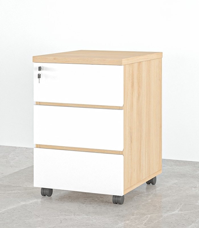Tab Di Động 3 Ngăn TDD08.11 40x48x60 - Vân gỗ + Trắng